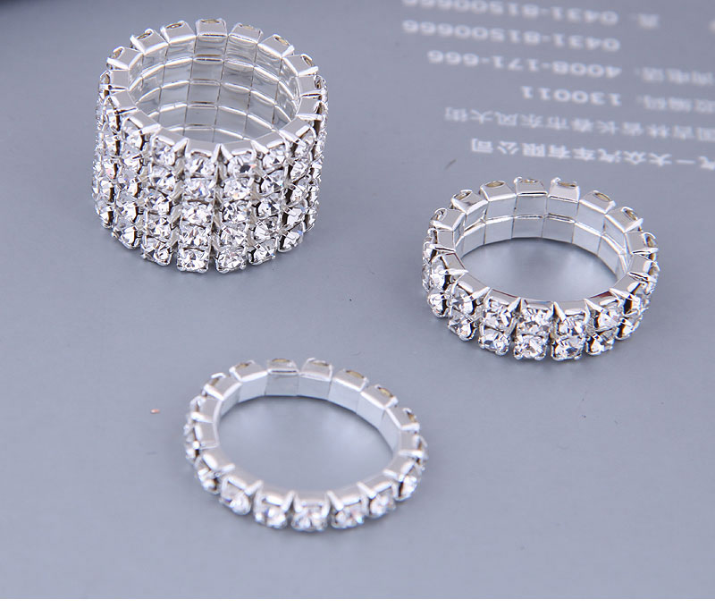 Fashion 5# Alloy Flash Diamond Geometric Ring,Fashion Rings