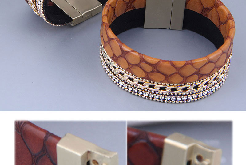 Fashion 2# Leopard Print Leather Magnetic Bracelet,Fashion Bracelets