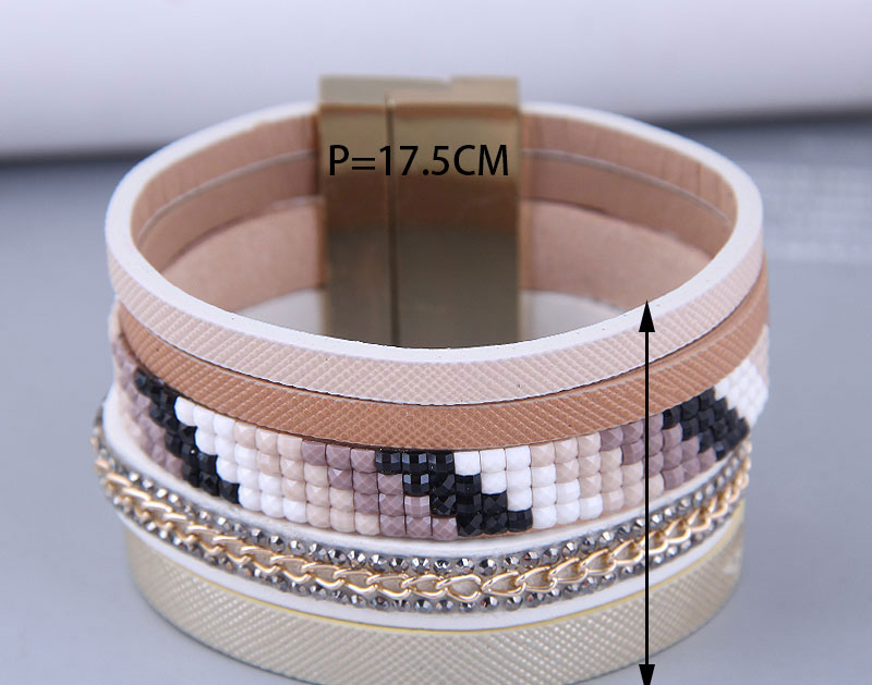 Fashion 4# Metallic Leather Magnetic Bracelet,Fashion Bracelets