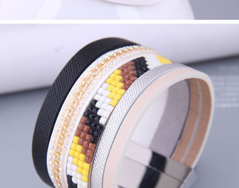 Fashion 4# Metallic Leather Magnetic Bracelet,Fashion Bracelets