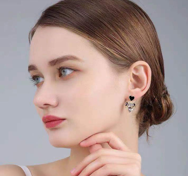 Fashion 3# Alloy Geometric Love Ear Studs,Stud Earrings