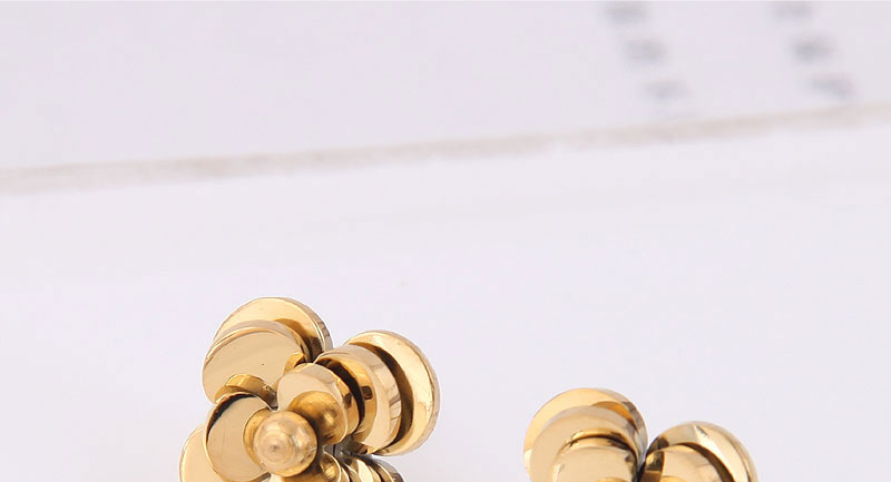 Fashion Gold Color Titanium Steel Rose Earrings,Earrings