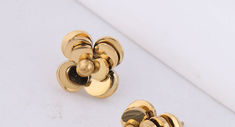 Fashion Gold Color Titanium Steel Rose Earrings,Earrings