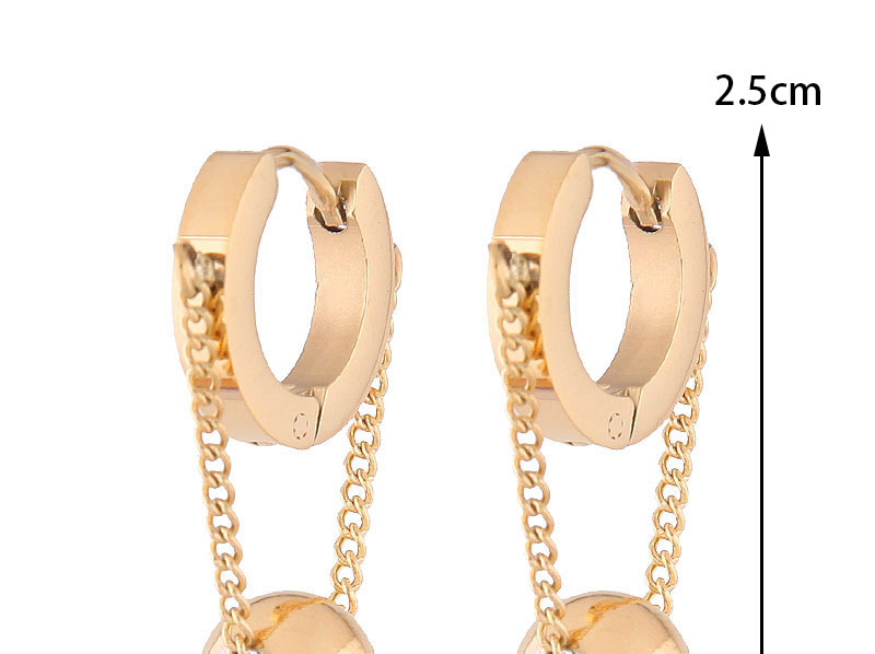 Fashion Rose Gold Color Titanium Steel Ball Earrings,Earrings