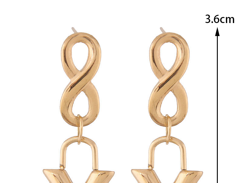Fashion Rose Gold Color Titanium Steel Figure 8 V-shaped Earrings,Earrings