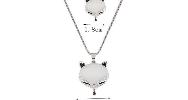 Fashion Silver Metal Flash Diamond Fox Double Necklace,Multi Strand Necklaces