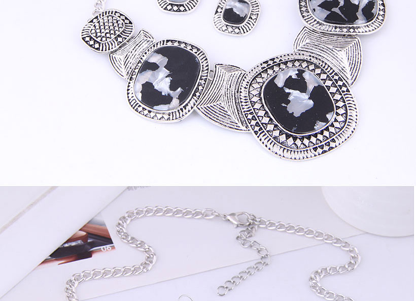 Fashion 4# Metal Geometric Plate Necklace And Earrings Set,Jewelry Sets