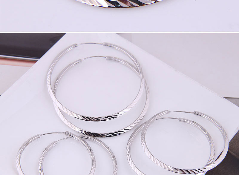 Fashion 1# Metal Triangle Batch Flower Earring 60mm,Earrings