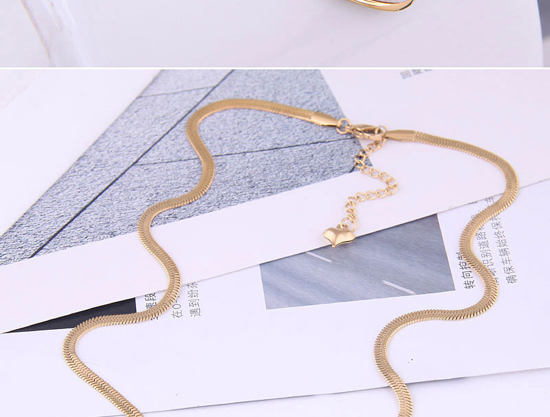 Fashion Rose Gold Titanium Steel Peach Heart Pearl Necklace,Necklaces