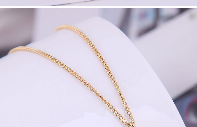 Fashion Gold Titanium Steel Inlaid Diamond Necklace,Necklaces