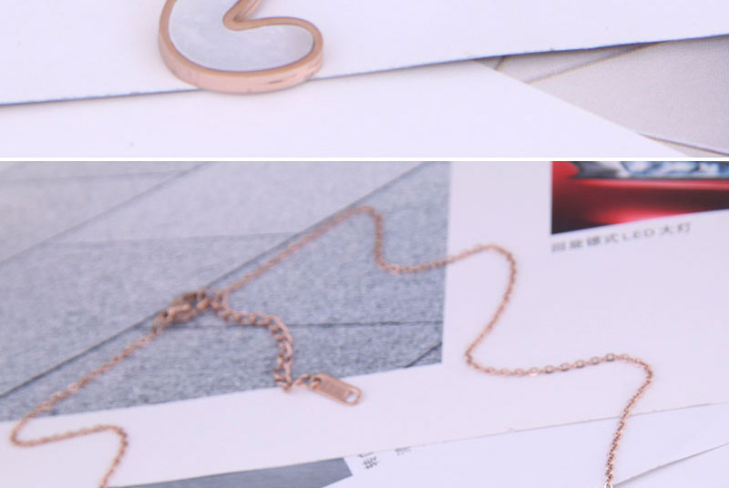 Fashion Rose Gold Titanium Steel Diamond Heart Necklace,Necklaces