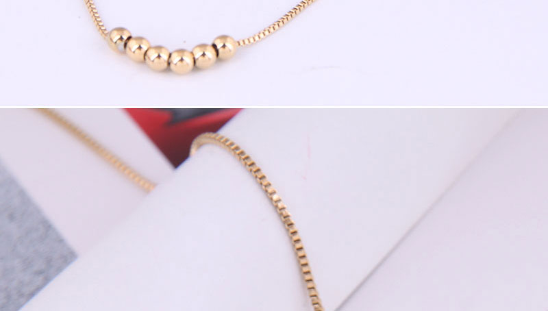 Fashion Gold Titanium Steel Transfer Bead Necklace,Necklaces