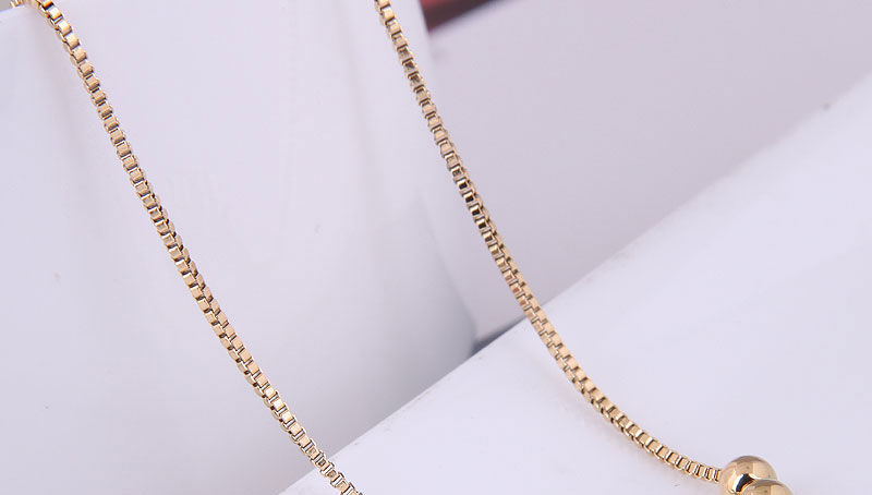 Fashion Gold Titanium Steel Transfer Bead Necklace,Necklaces