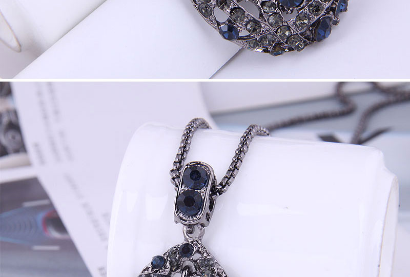 Fashion Silver Metal Diamond Drop Necklace,Pendants
