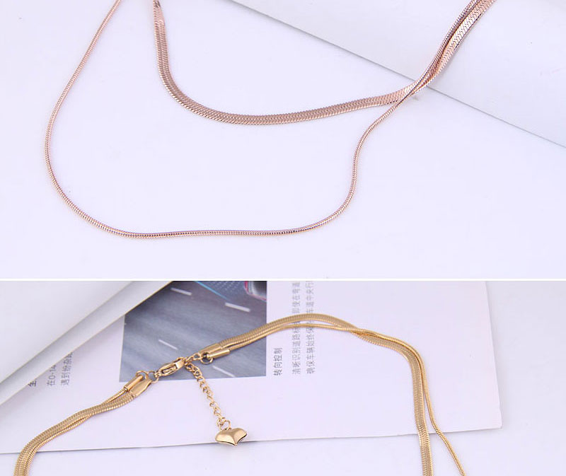 Fashion Silver Titanium Steel Snake Bone Chain Double Necklace,Necklaces