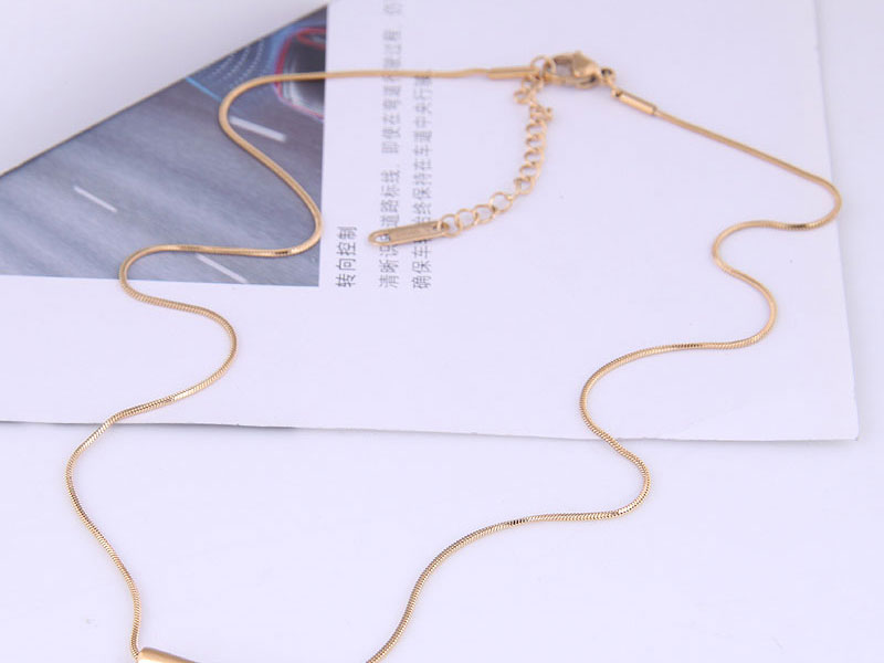 Fashion Silver Titanium Steel Geometric Necklace,Necklaces