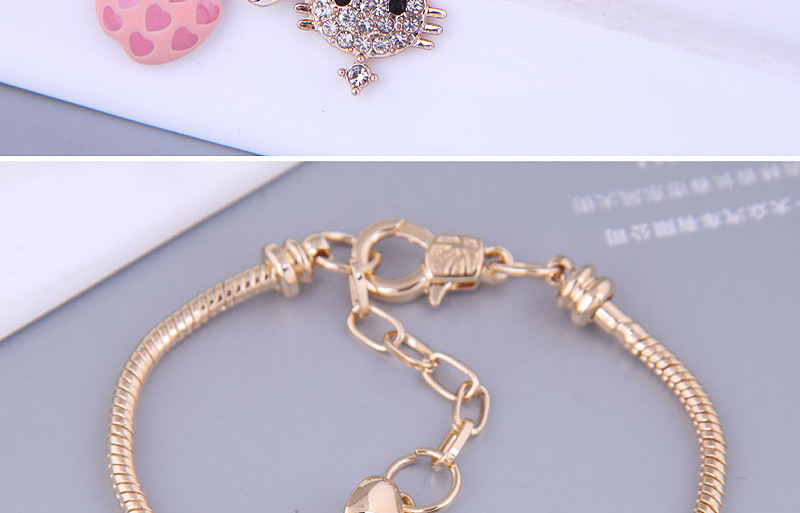 Fashion 3 # Titanium Steel Diamond Cat Apple Bracelet,Bracelets