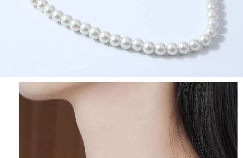 Fashion White Geometric Pearl Beaded Necklace,Beaded Necklaces