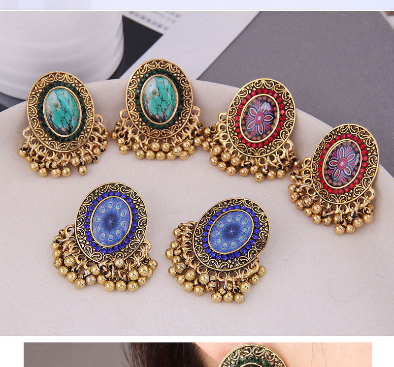 Fashion Gold-3 Alloy Geometric Oval Stud Earrings,Stud Earrings