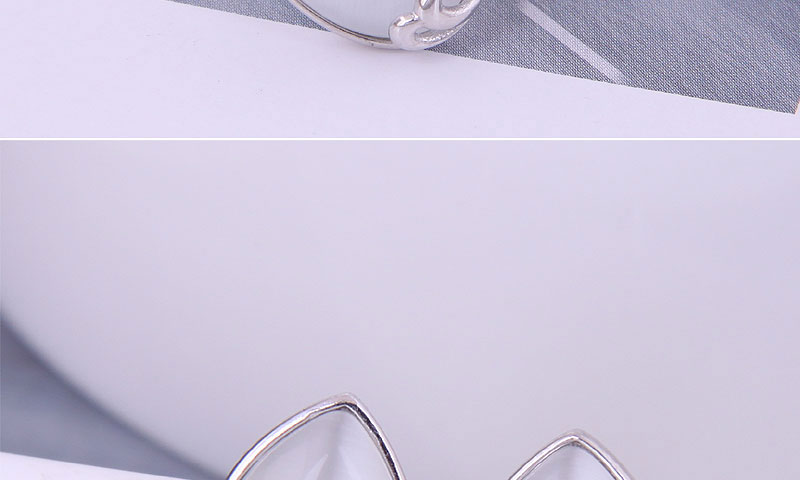 Fashion Blue Pure Copper Oval Cat Eye Stud Earrings,Stud Earrings