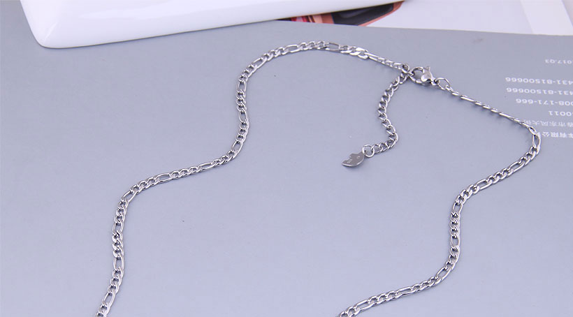 Fashion Silver Titanium Steel Tag Necklace,Necklaces