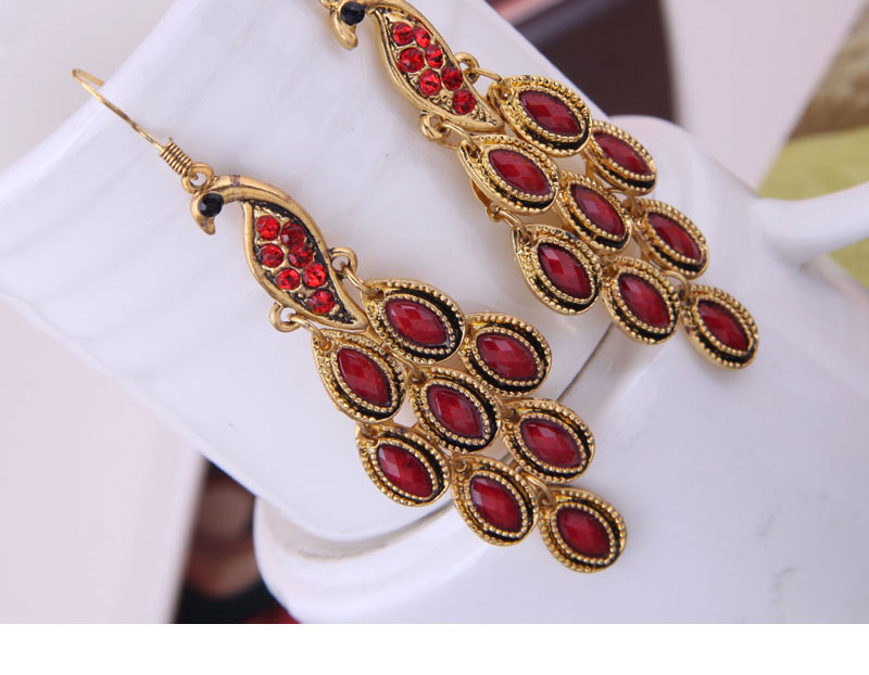 Fashion Red Metal Stud Earrings,Drop Earrings