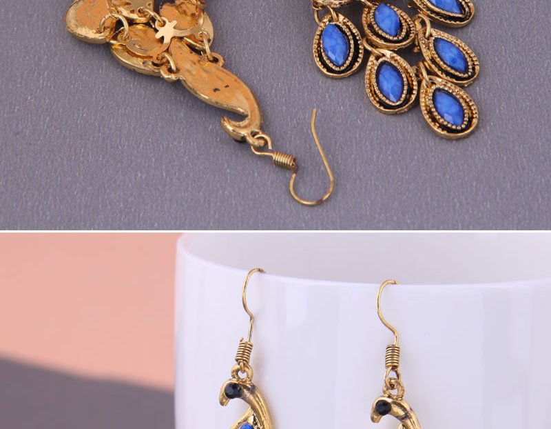 Fashion Blue Metal Stud Earrings,Drop Earrings