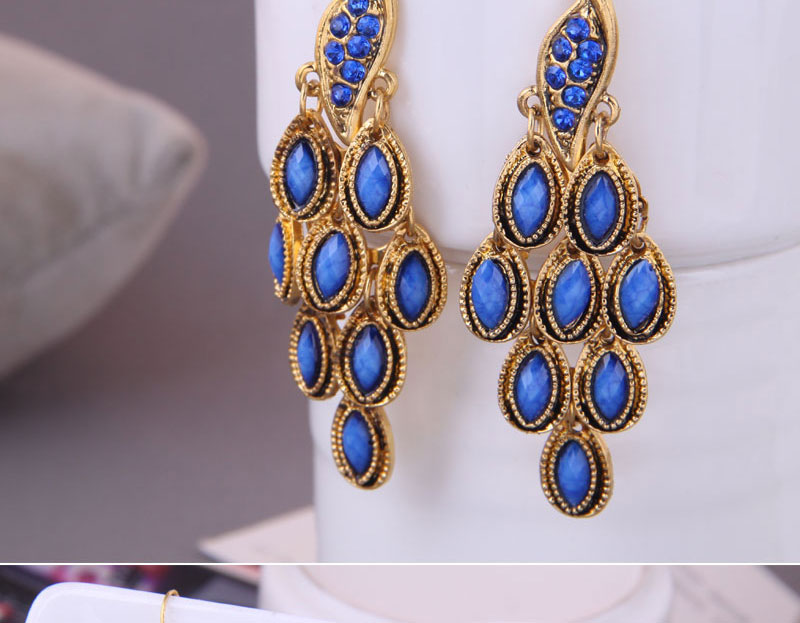 Fashion Blue Metal Stud Earrings,Drop Earrings