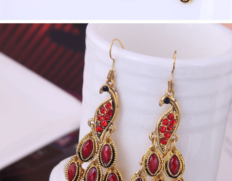 Fashion Red Metal Stud Earrings,Drop Earrings
