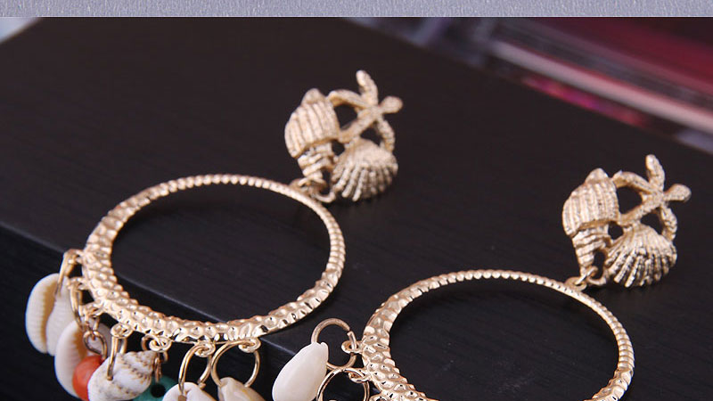 Fashion Gold Alloy Shell Geometric Drop Earrings,Drop Earrings