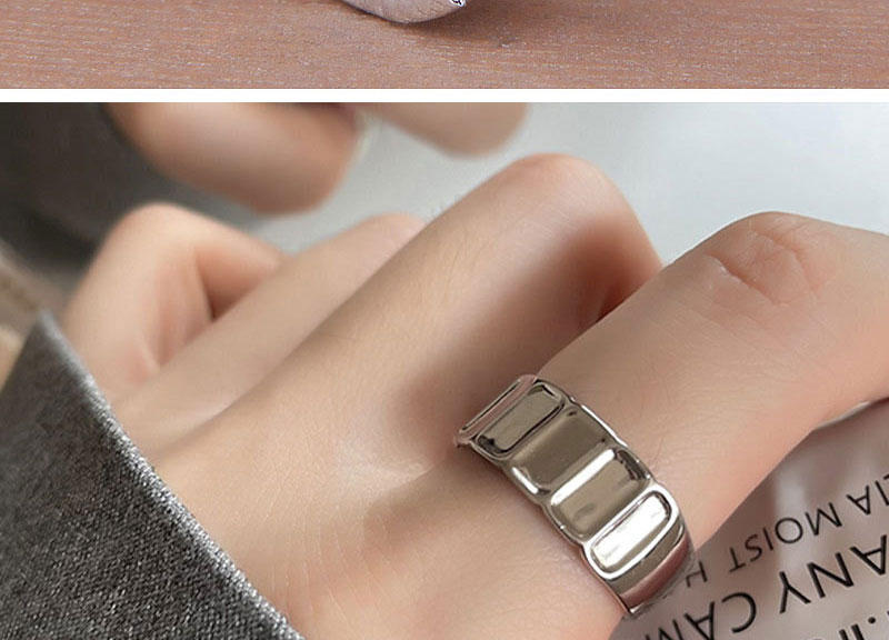 Fashion Silver Solid Copper Geometric Open Ring,Rings