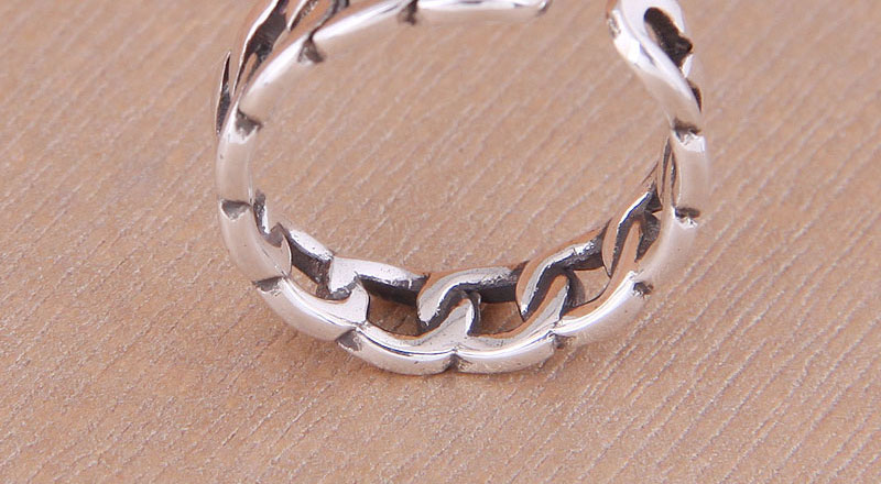 Fashion Silver Solid Copper Chain Open Ring,Rings