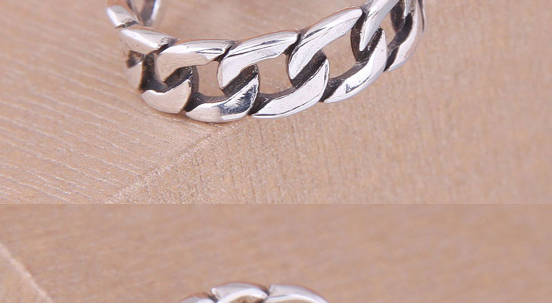 Fashion Silver Solid Copper Chain Open Ring,Rings