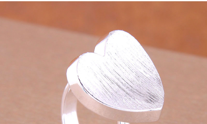 Fashion Silver Solid Copper Peach Heart Open Ring,Rings