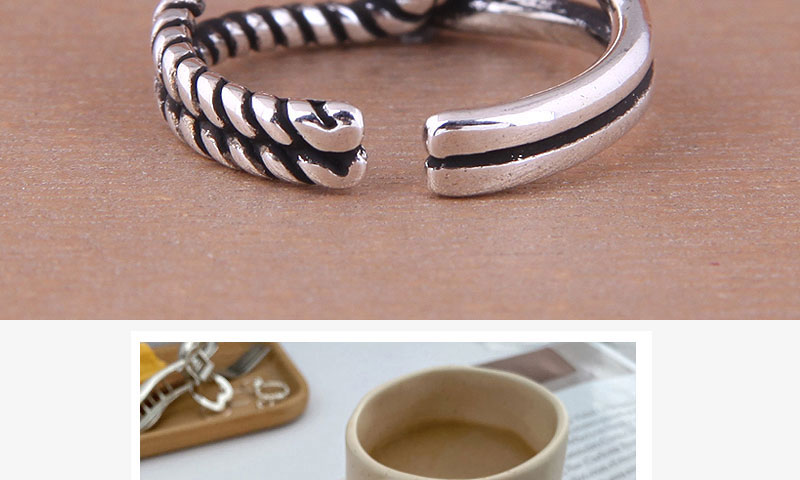 Fashion Silver Solid Copper Knotted Open Ring,Rings