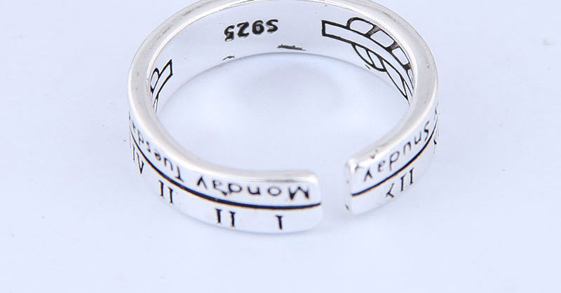 Fashion Silver Solid Copper Lettering Open Ring,Rings