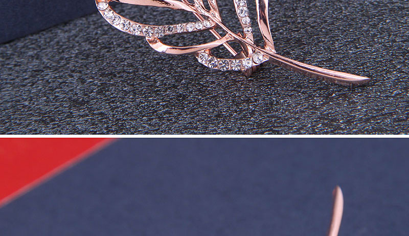 Fashion Gold Alloy Diamond Leaf Brooch,Korean Brooches