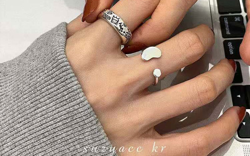 Fashion Silver Solid Copper Heart Open Ring,Rings