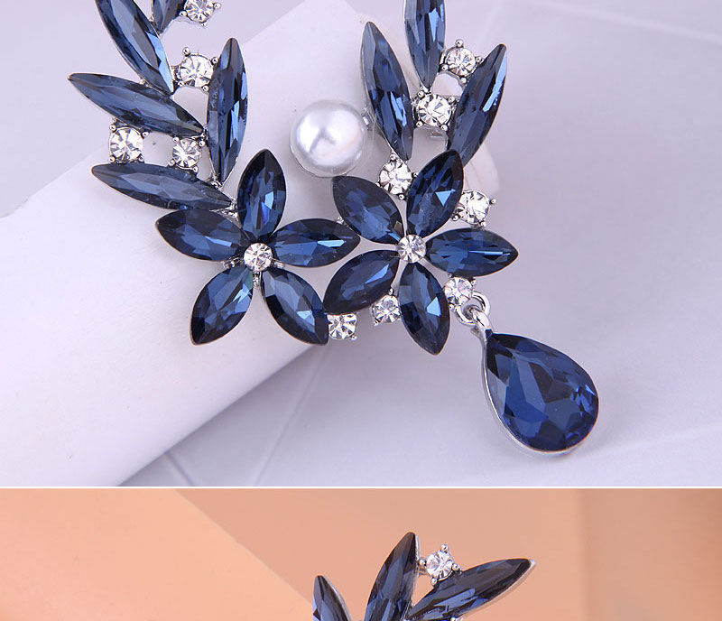 Fashion Rose Gold Alloy Diamond Flower Drop Spike Brooch,Korean Brooches