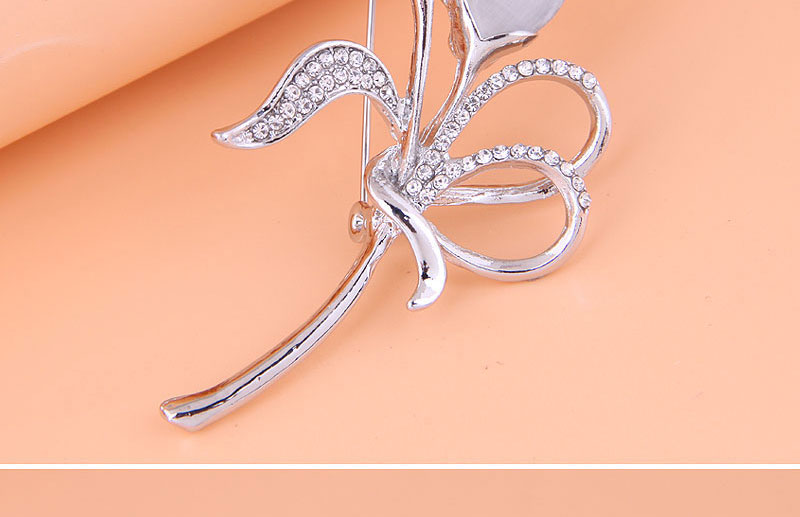 Fashion Silver Alloy Diamond Tulip Brooch,Korean Brooches