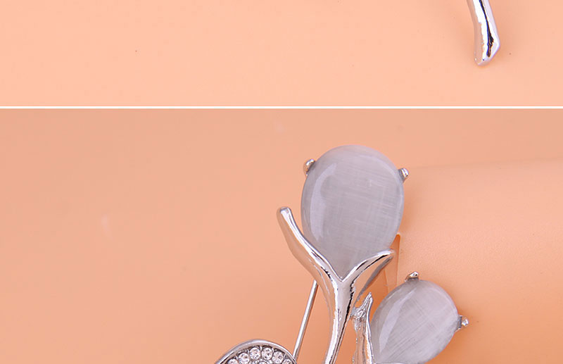 Fashion Silver Alloy Diamond Tulip Brooch,Korean Brooches