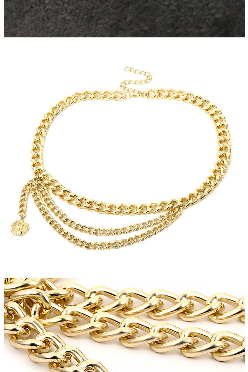 Fashion 115cm White K0405 Alloy Geometric Chain Fringe Waist Chain,Waist Chain
