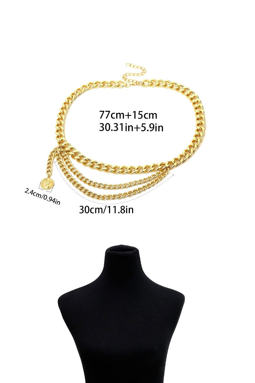 Fashion 115cm Gold 0405 Alloy Geometric Chain Fringe Waist Chain,Waist Chain