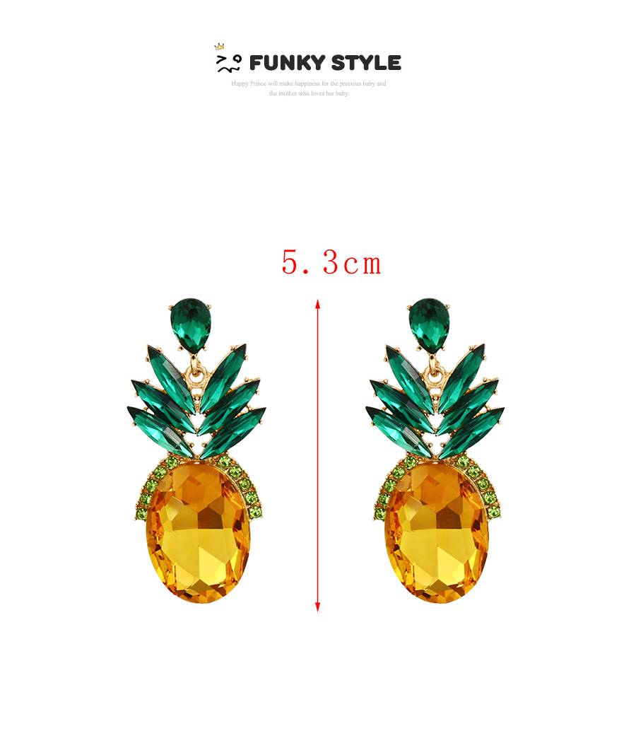 Fashion Color Alloy Diamond Pineapple Pendant Stud Earrings,Stud Earrings