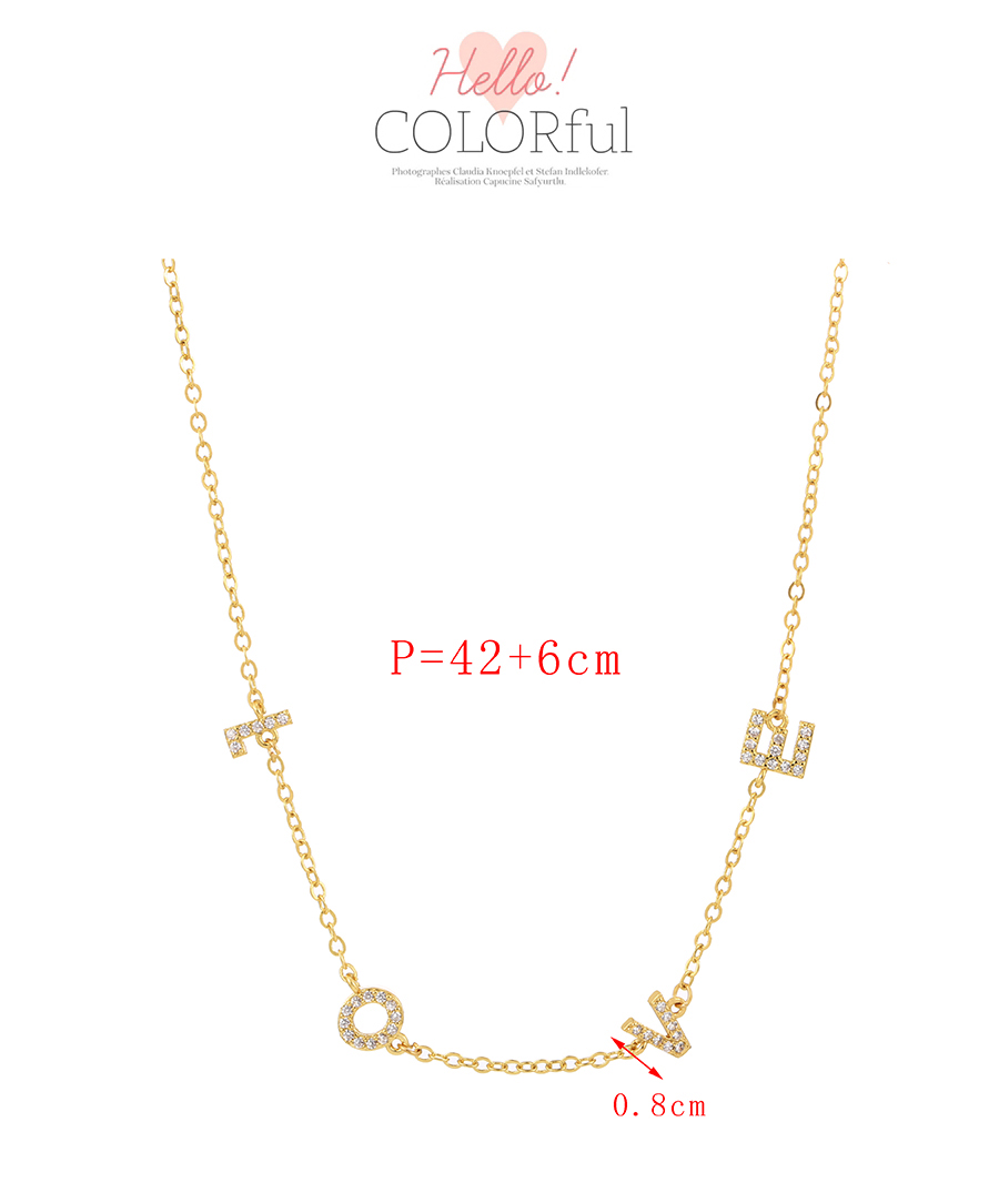 Fashion Mom Bronze Zirconium Alphabet Necklace,Necklaces