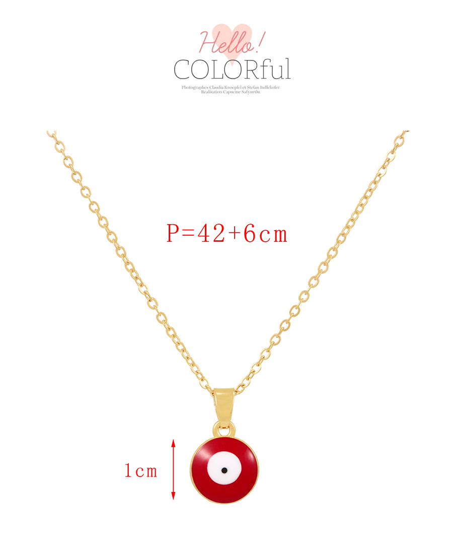 Fashion White Alloy Set Zirconium Oil Drop Round Eye Pendant Necklace,Pendants