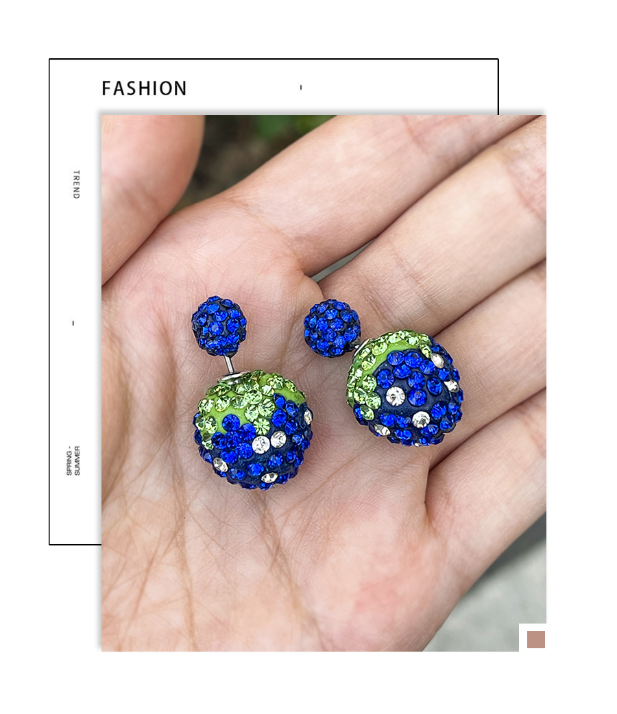 Fashion Royal Blue Alloy Diamond Strawberry Stud Earrings,Stud Earrings
