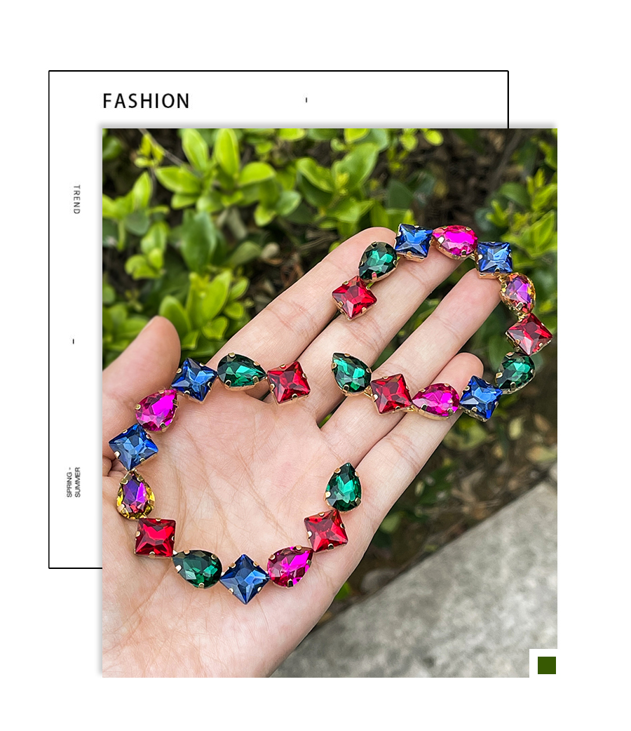 Fashion Color-2 Alloy Diamond Geometric Stud Earrings,Stud Earrings