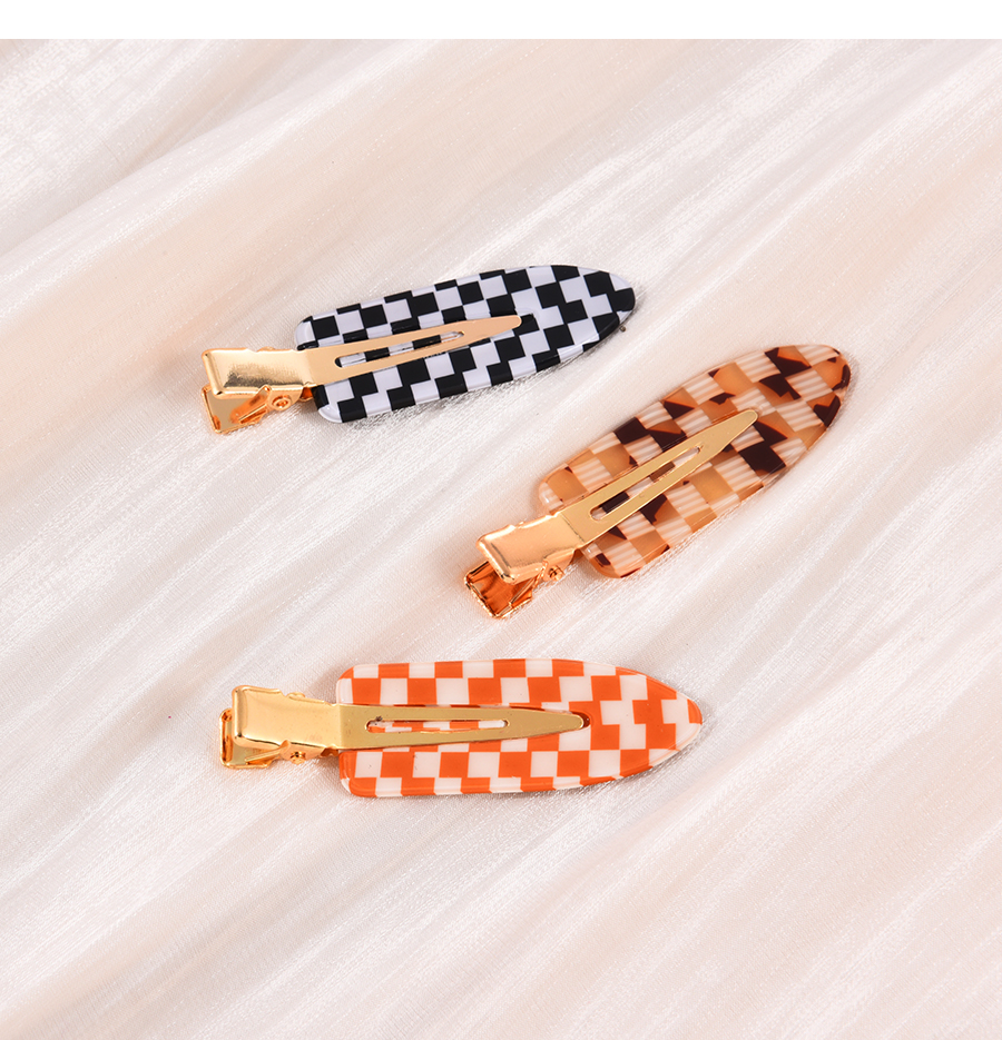 Fashion Color Alloy Resin Houndstooth Hair Clip,Hairpins