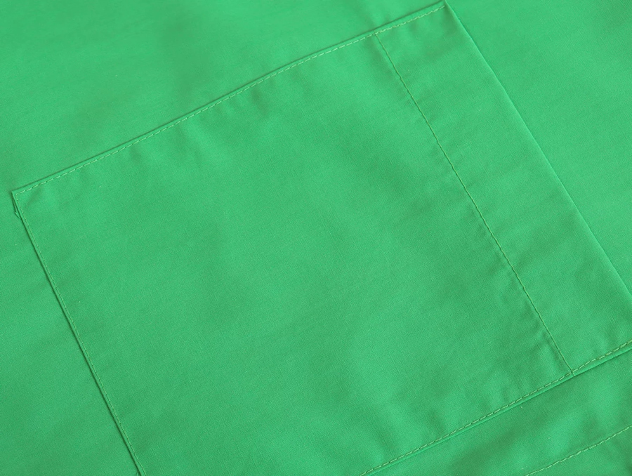Fashion Green Woven Button-down Lapel Shirt,Blouses